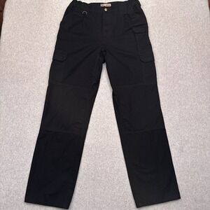 5.11‎ Tactical Cotton Canvas Cargo Pants Men's 31x32* Black Ripstop Double Knee